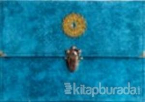 Hatim Çantalı Orta Boy Nubuk Kadife Kuran-ı Kerim Petrol Mavisi