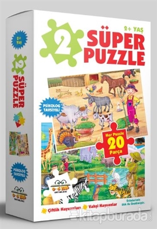 2 Süper Puzzle / Çiftlik Hayvanları - Vahşi Hayvanlar 2+ Yaş