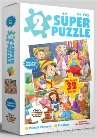 2 Süper Puzzle / Pamuk Prenses - Pinokyo 4+ Yaş