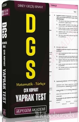 2020 DGS Matematik - Türkçe Çek Kopar Yaprak Test