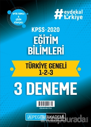 2020 KPSS Eğitim Bilimleri Türkiye Geneli  (1.2.3) 3'lü Deneme Seti