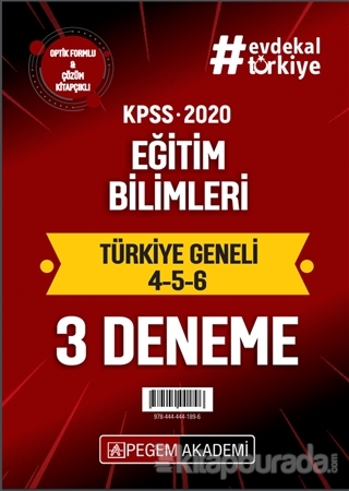 2020 KPSS Eğitim Bilimleri Türkiye Geneli Deneme (4.5.6) 3'lü Deneme Seti