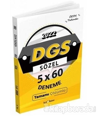 DGS Sözel 5x60 Deneme Tamamı Çözümlü