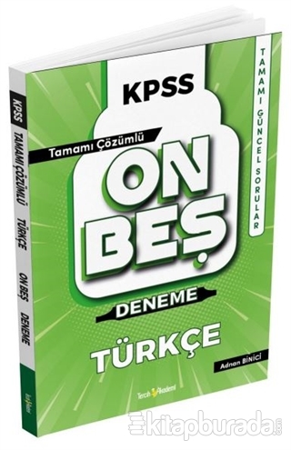 2022 KPSS Türkçe Tamamı Çözümlü 15 Deneme Adnan Binici