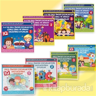 4-7 Yaş Okul Öncesi Çocuklar İçin IQ Zeka Geliştiren Oyunlar (8 Kitap Takım)