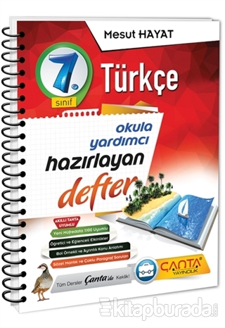 7. Sınıf Türkçe Okula Yardımcı Hazırlayan Defter
