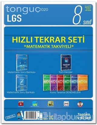 8. Sınıf LGS 2020 Hızlı Tekrar Seti Matematik Takviyeli (9 Kitap)