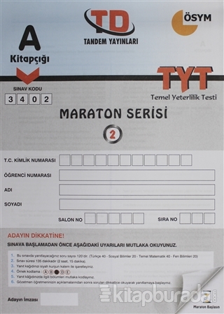 Maraton Serisi TYT Temel Yeterlilik 2. Deneme Sınavı Kolektif