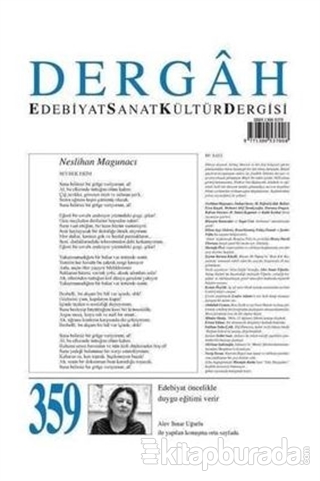 Dergah Edebiyat Sanat Kültür Dergisi Sayı: 359 Ocak 2020 Kolektif