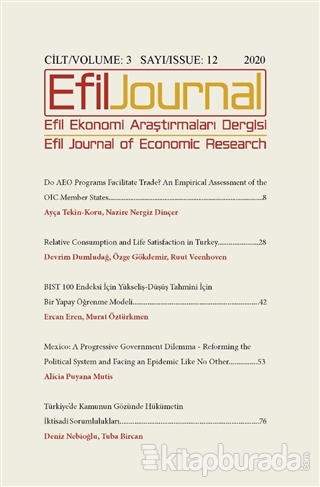 Efil Ekonomi Araştırmaları Dergisi: Cilt: 3 Sayı: 12 2020 Kolektif