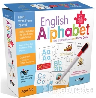 English Alphabet - First English Words and Puzzle Game - 52 Pieces Puz