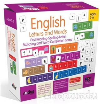 English Letters and Words - First Reading-Spelling-Letter Matching and Word Completion Game - Ages 3-6
