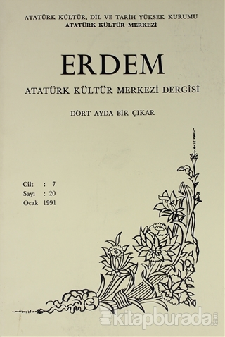 Erdem Atatürk Kültür Merkezi Dergisi Sayı : 20 Ocak 1991 (Cilt 7)