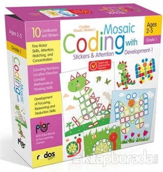 Mosaic Coding with Stickers - Attention Development-1 - Grade-Level 1 - Creative Mosaic Stickers-1 - Ages 2-5