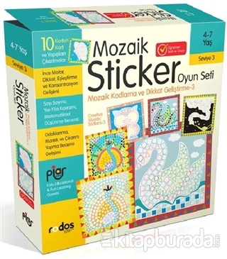 Mozaik Sticker (Çıkartma) Oyun Seti - Seviye 3