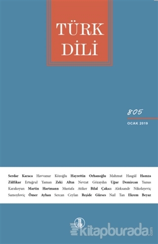 Türk Dili Dergisi Sayı 805 Ocak 2019 Kolektif