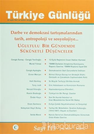 Türkiye Günlüğü Dergisi Sayı: 113