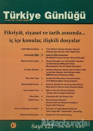Türkiye Günlüğü Dergisi Sayı : 123 Yaz 2015 Kollektif