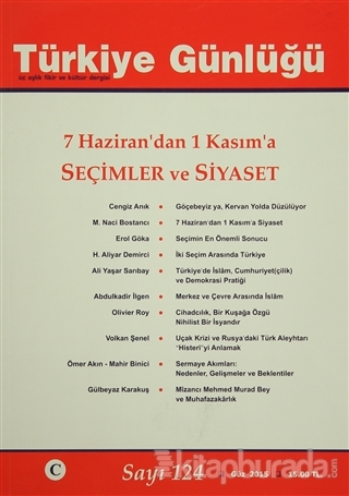 Türkiye Günlüğü Dergisi Sayı : 124 Güz 2015
