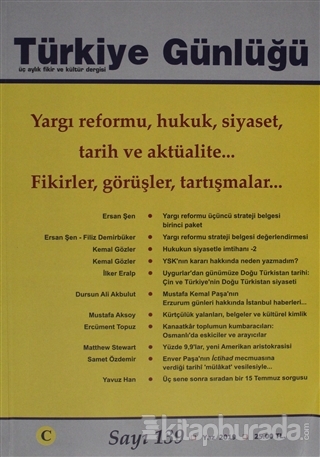 Türkiye Günlüğü Dergisi Sayı: 139 Yaz 2019 Kolektif